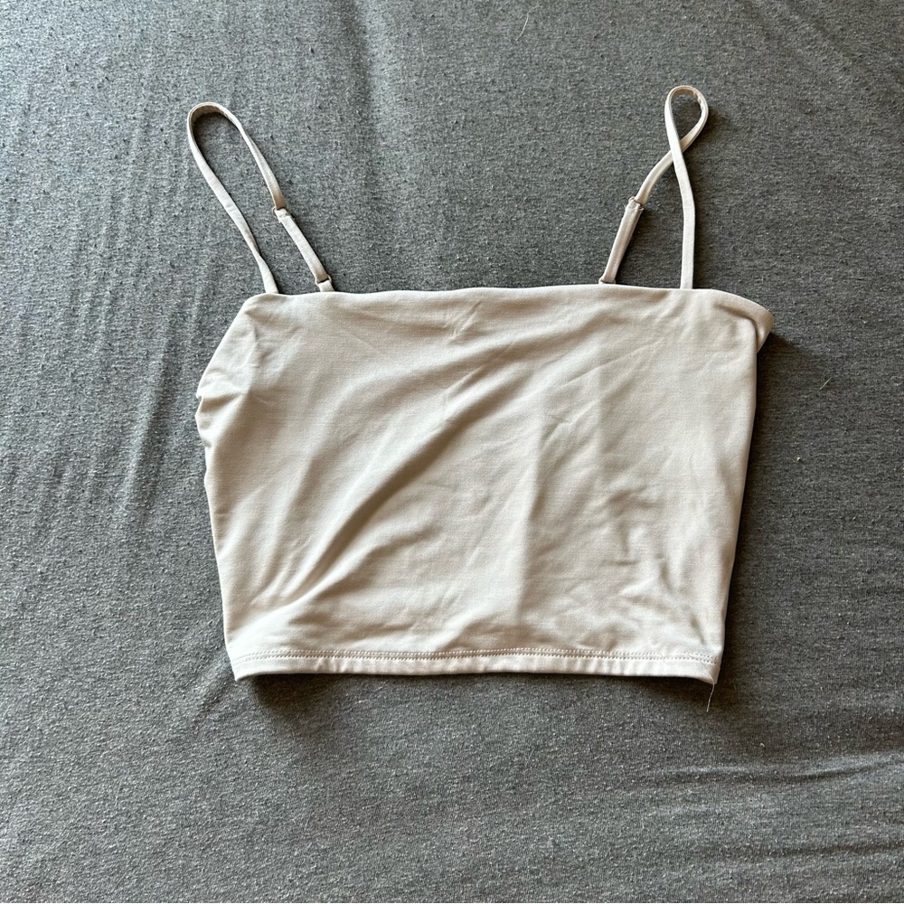 express cream tank crop top
